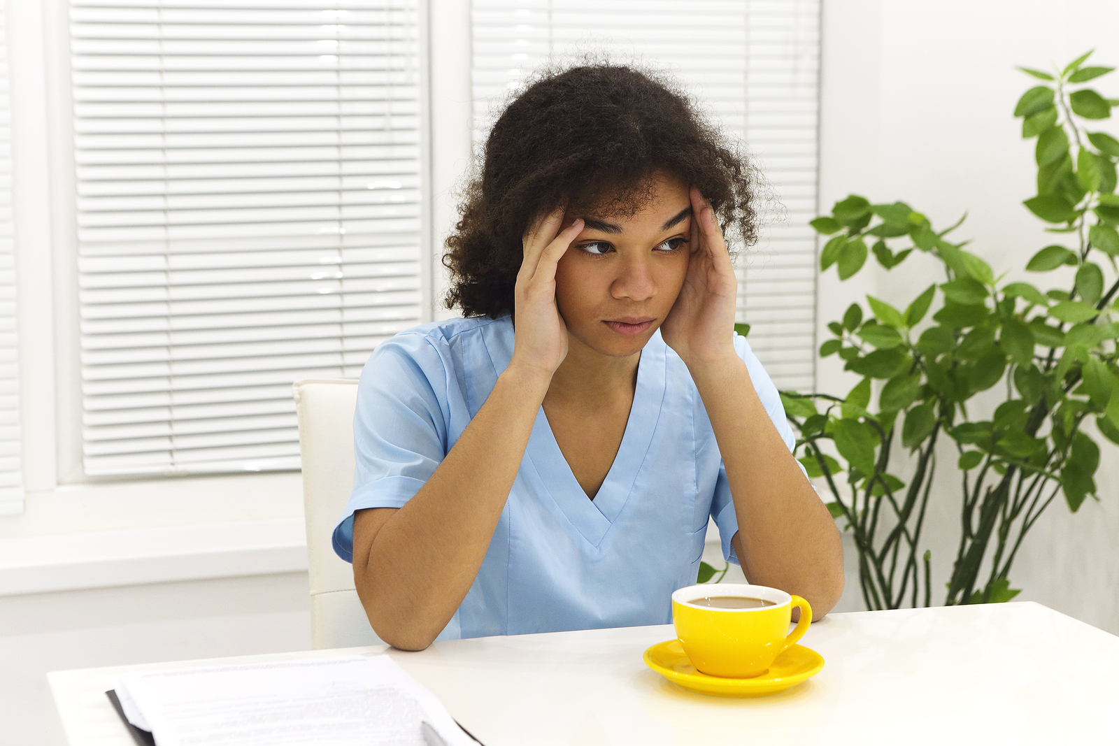 African American tired nurse 